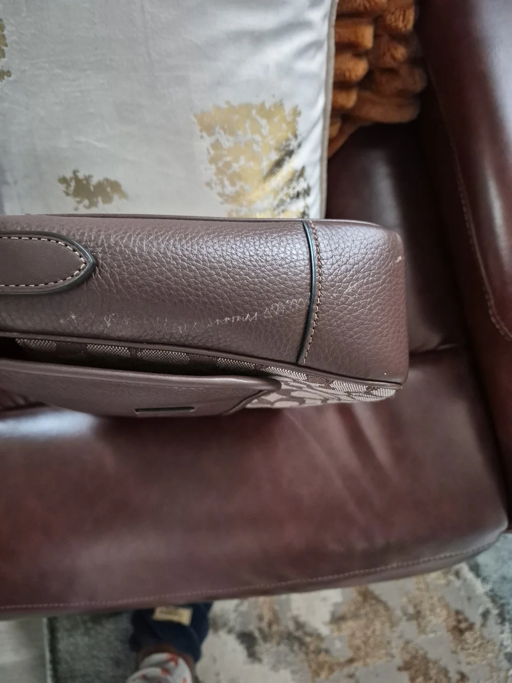 Coach Men’s Signature Brown Canvas and Leather Crossbody Bag